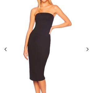 NWT! Sexy Gray faux suede fitted midi tube dress Susana Monaco Medium